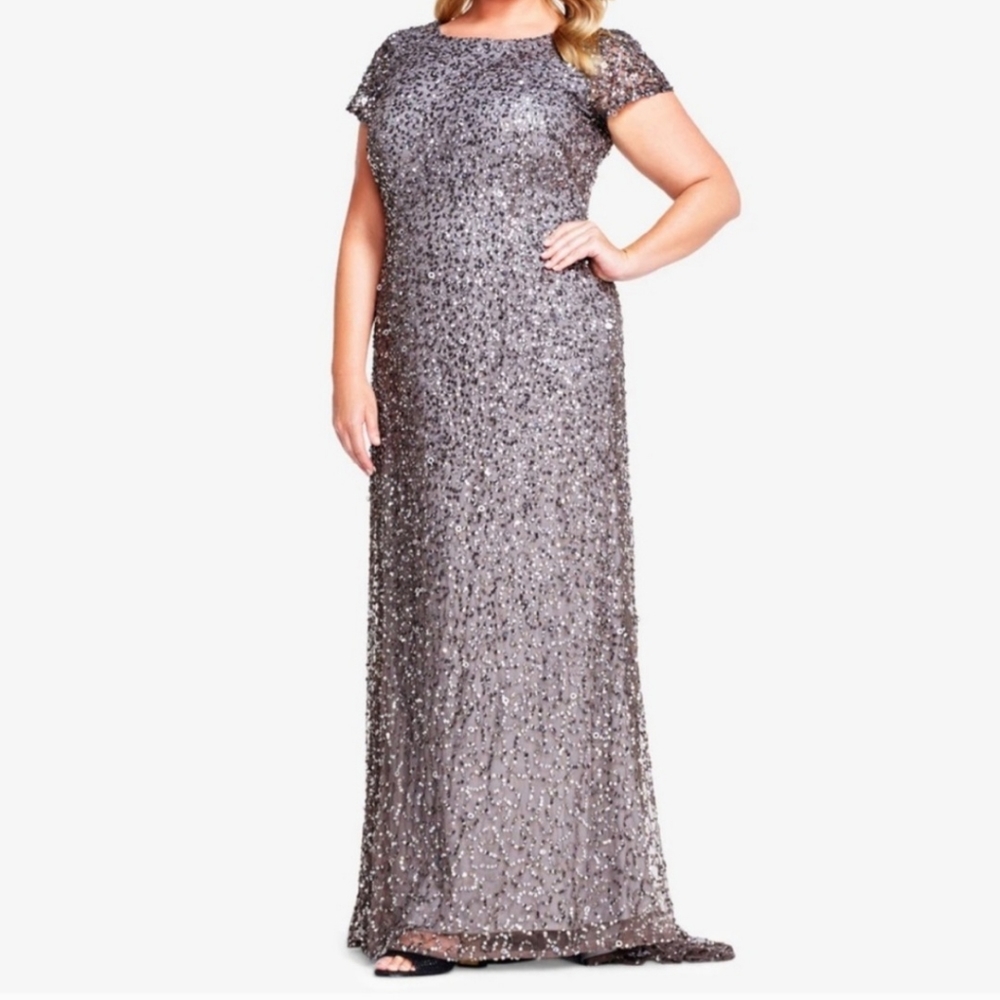 Adrianna Papell Sequin Gown 16 Lead